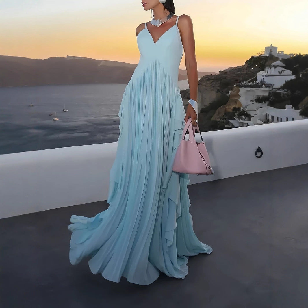 Multi Layer Pleated Maxi Dress