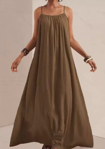 New Stylish And Elegant Solid-color Slip Maxi Dress
