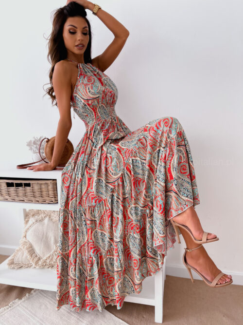 New Fashion Sexy Floral Halter Dress Bohemian Long Skirt