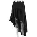 High Waist Flounced Cotton Skirt