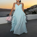 Multi Layer Pleated Maxi Dress