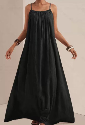New Stylish And Elegant Solid-color Slip Maxi Dress