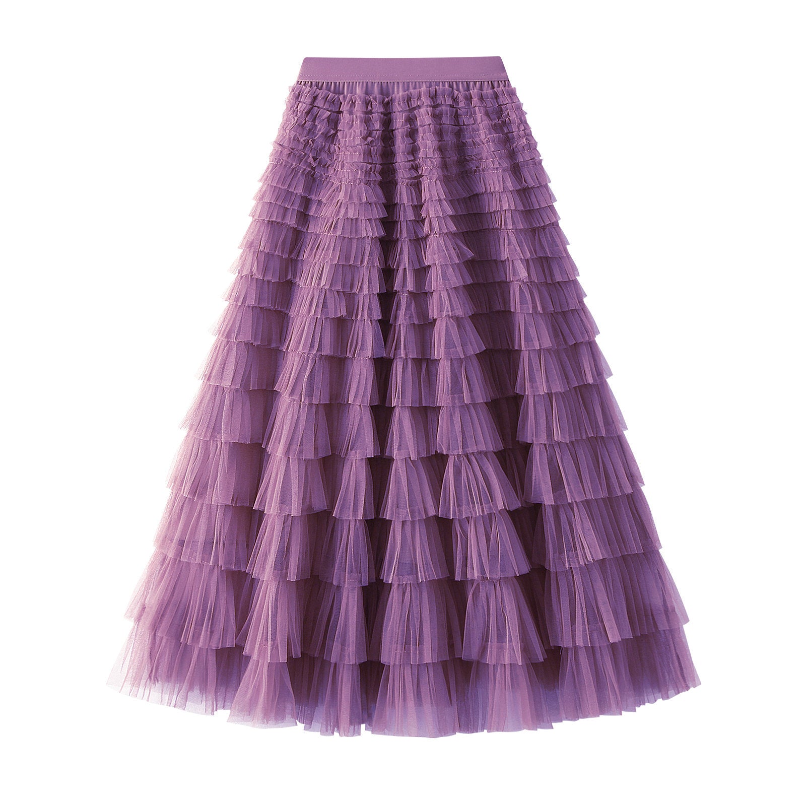 A-Line Mesh Ruffle Skirt