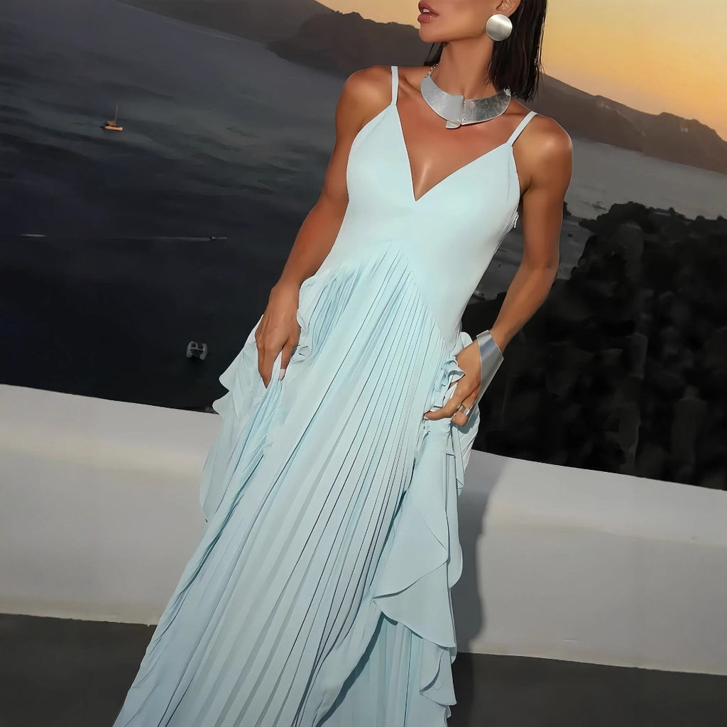 Multi Layer Pleated Maxi Dress