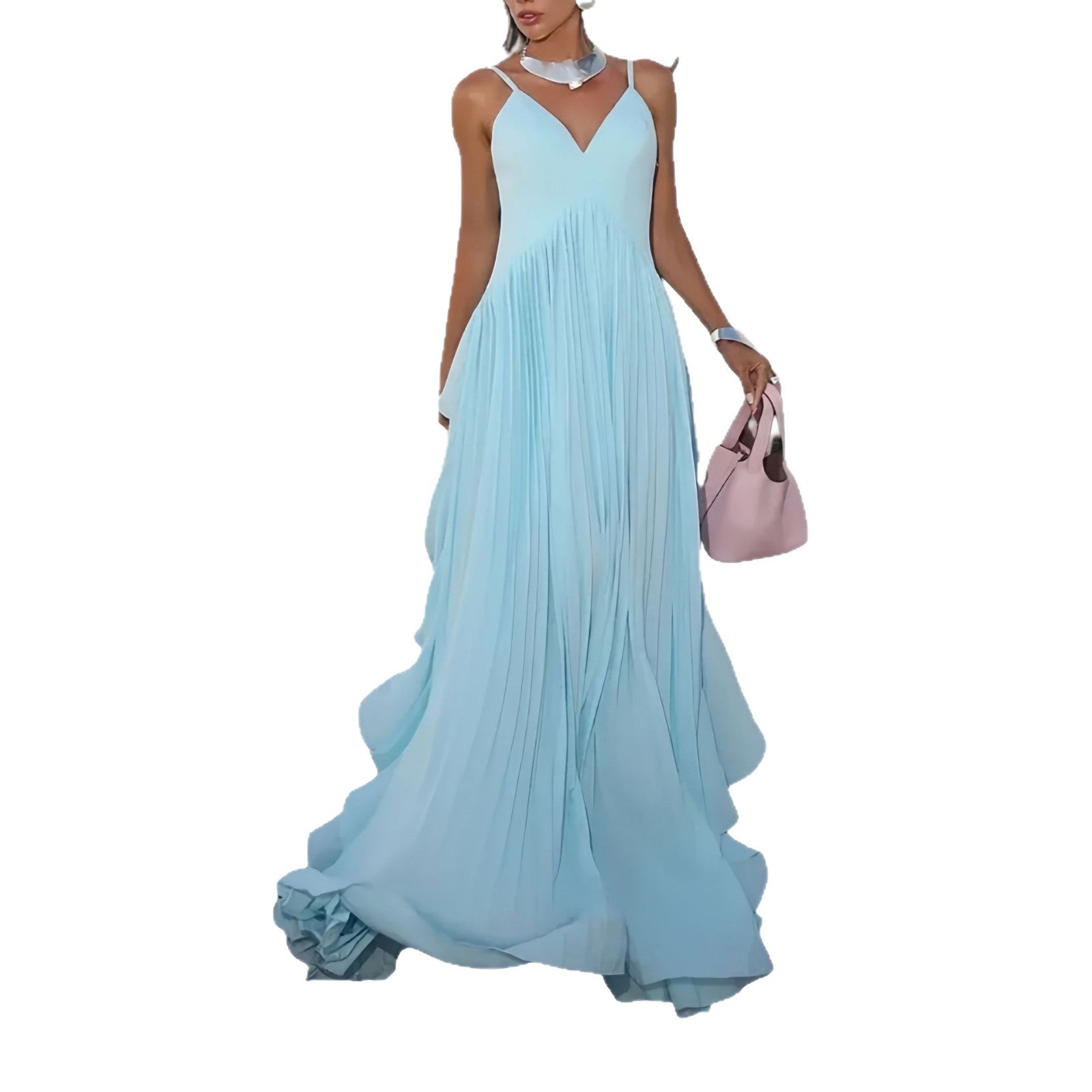 Multi Layer Pleated Maxi Dress
